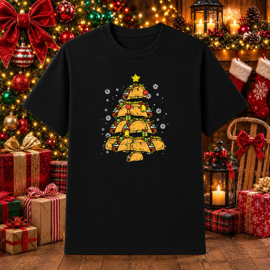 Feliz Navidad Taco Christmas Tree – Christmas DTF Transfer – by Ink Rush – Premade Transfers – Christmas, DTF Transfers