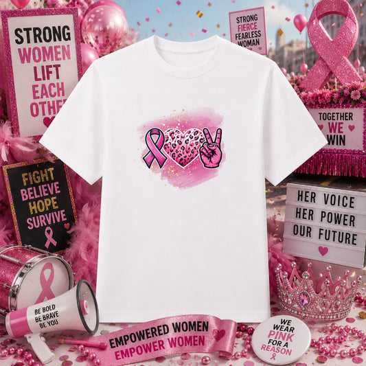 "FIGHT LIKE A GIRL" Breast Cancer Awareness – DTF Transfer – by Ink Rush – Premade Transfers – Breast Cancer Awareness, DT...