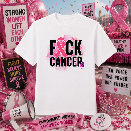 FIGHT LIKE A GIRL – Breast Cancer Awareness DTF Transfer – by Ink Rush – Premade Transfers – Breast Cancer Awareness, Appa...