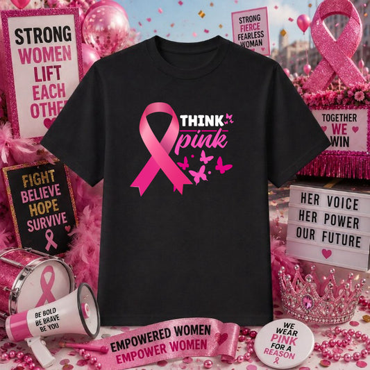 FIGHT LIKE A GIRL – Breast Cancer Awareness DTF Transfer – by Ink Rush – Premade Transfers – Breast Cancer Awareness, DTF...