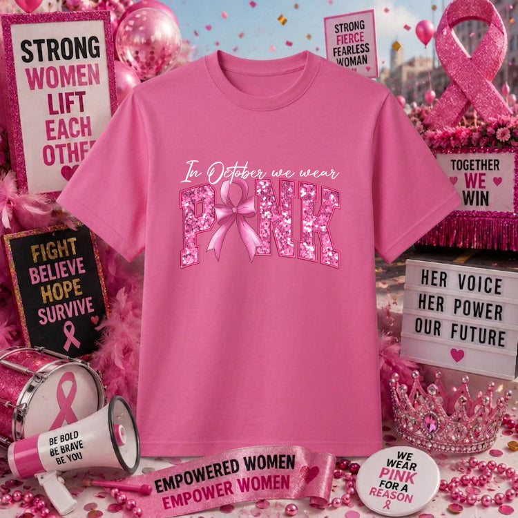 FIGHT THE FIGHT. FIND THE CURE. – Breast Cancer Awareness DTF Transfer – by Ink Rush – Premade Transfers – Breast Cancer A...
