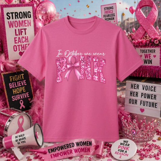 FIGHT THE FIGHT. FIND THE CURE. – Breast Cancer Awareness DTF Transfer – by Ink Rush – Premade Transfers – Breast Cancer A...