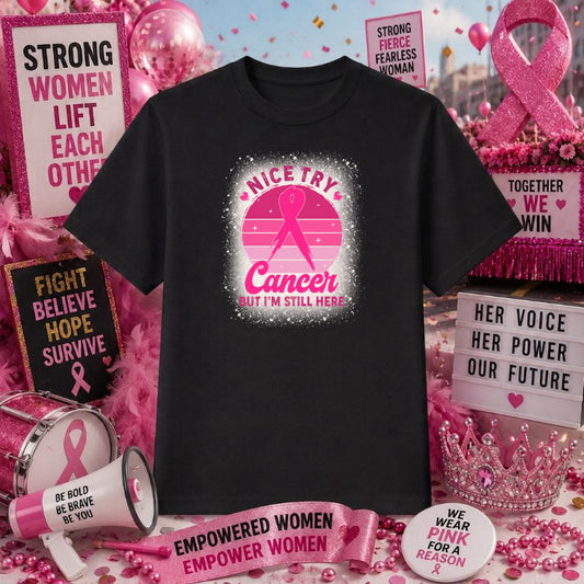 FIGHTER Pink Ribbon – Breast Cancer Awareness DTF Transfer – by Ink Rush – Premade Transfers – Breast Cancer Awareness, DT...