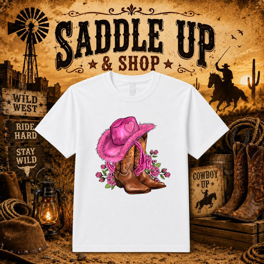 Floral Cow Skull – Western DTF Transfer – by Ink Rush – Premade Transfers – Western, Apparel