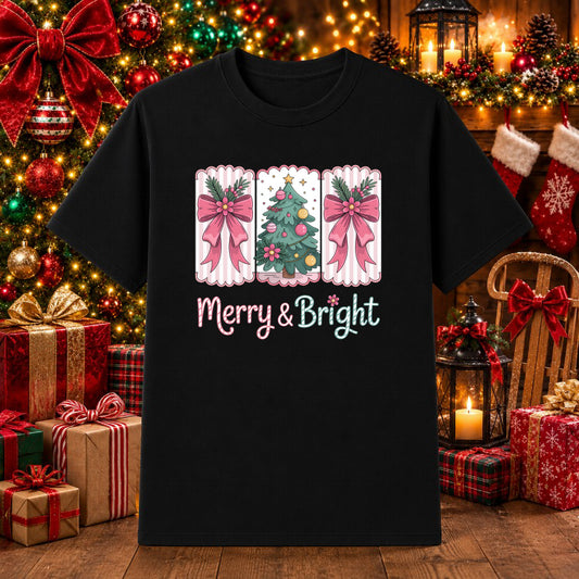 Floral Preppy Christmas Tree – Ready to Press DTF Transfer – by Ink Rush – Premade Transfers – Christmas, Apparel Decor