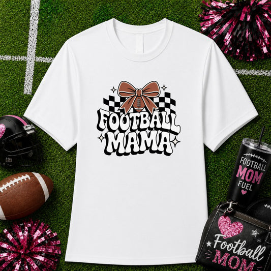 FOOTBALL MOM Leopard Bun – Game Day DTF Transfer – by Ink Rush – Premade Transfers – Football Mom, Sports Apparel