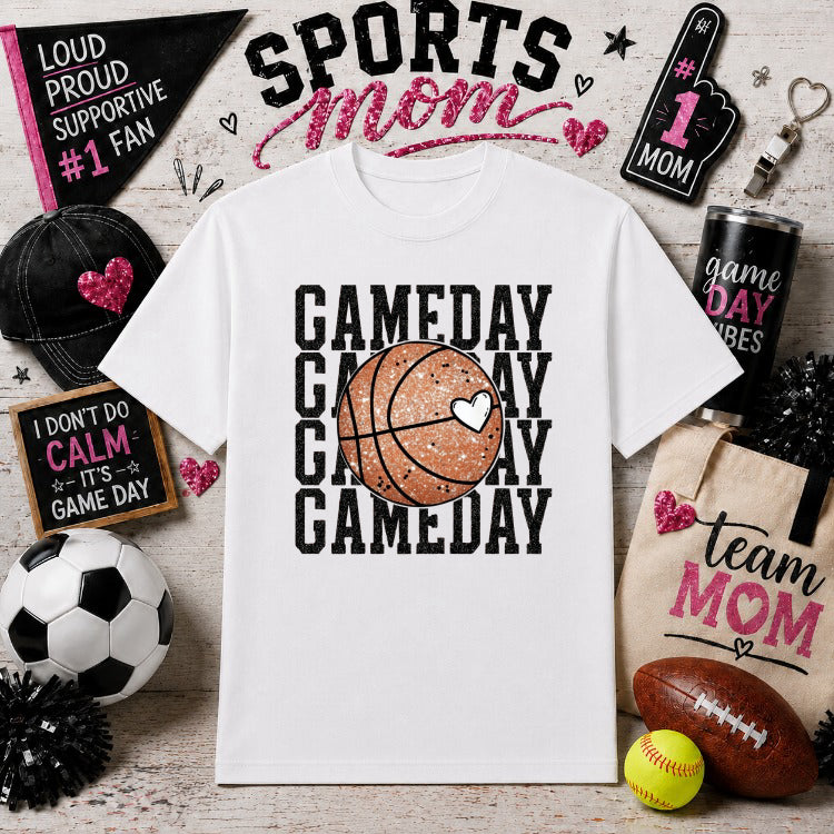Game Day Sports Mom – Gameday DTF Transfer – by Ink Rush – Premade Transfers – Sports Mom, Gameday