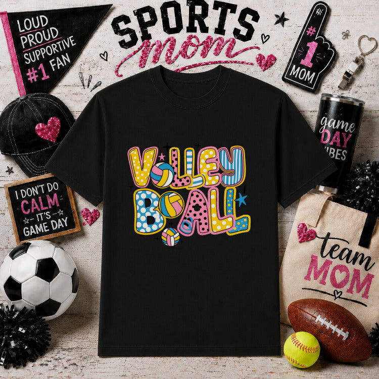 GAME DAY VOLLEYBALL MOM – Sports Mom DTF Transfer – by Ink Rush – Premade Transfers – Sports Mom, Gameday