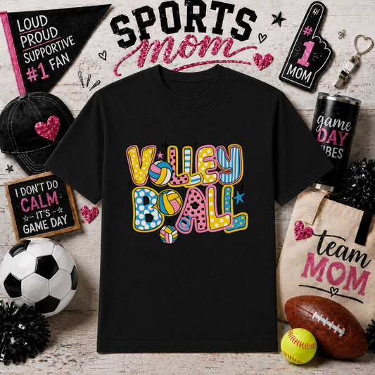 GAME DAY VOLLEYBALL MOM – Sports Mom DTF Transfer – by Ink Rush – Premade Transfers – Sports Mom, Gameday