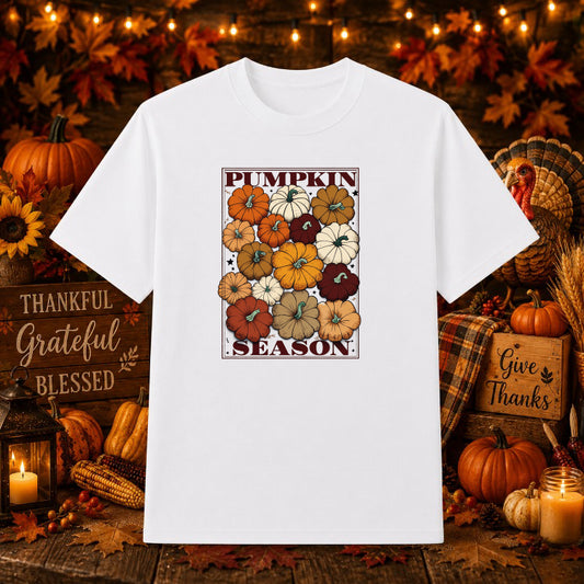Gather Pumpkin & Fall Foliage – Thanksgiving DTF Transfer – by Ink Rush – Premade Transfers – Thanksgiving, Apparel Decora...