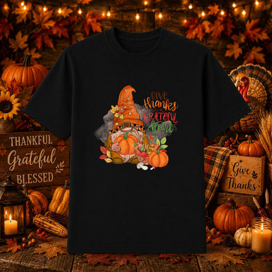 GIVE THANKS Cornucopia – Thanksgiving DTF Transfer – by Ink Rush – Premade Transfers – Thanksgiving, Apparel DTF