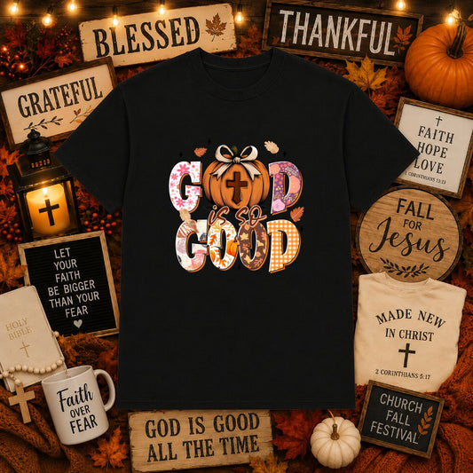 God Jesus Fall Faith – Christian DTF Transfer – by Ink Rush – Premade Transfers – Christian, Faith-based Apparel