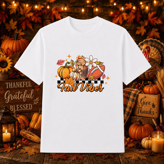 Grateful Thankful Blessed – Thanksgiving Fall DTF Transfer – by Ink Rush – Premade Transfers – DTF, Apparel Decoration