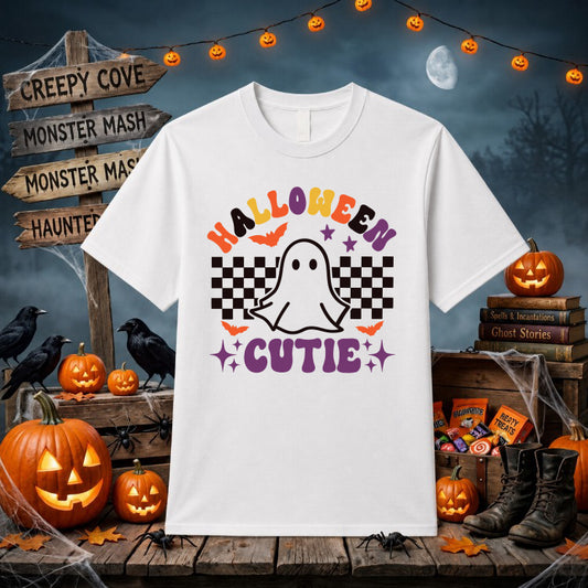 Halloween Cutie – Retro Ghost DTF Transfer – by Ink Rush – Premade Transfers – Halloween, DTF Transfers
