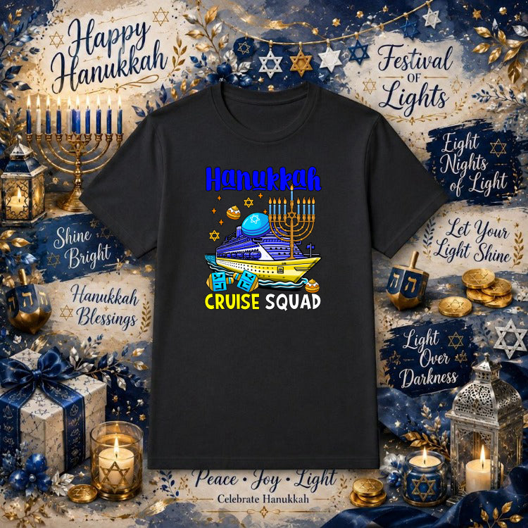 Hanukkah Cruise Squad – Jewish DTF Transfer – by Ink Rush – Premade Transfers – Hanukkah, DTF Transfer