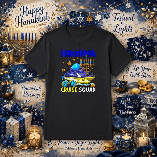 Hanukkah Cruise Squad – Jewish DTF Transfer – by Ink Rush – Premade Transfers – Hanukkah, DTF Transfer