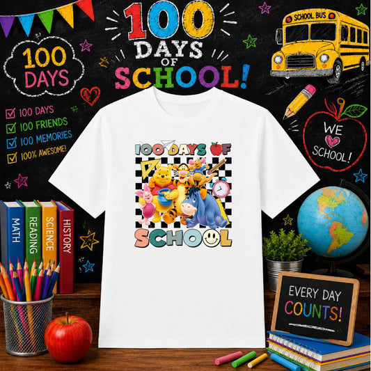 Happy 100 Days! Mouse – 100 Days Of School DTF Transfer – by Ink Rush – Premade Transfers – 100 Days Of School, Education