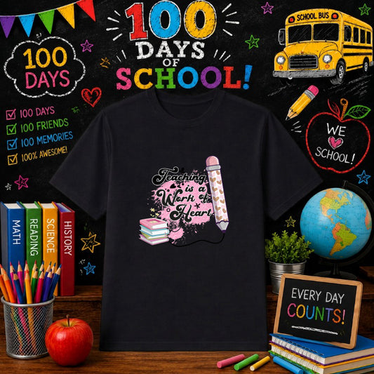 Happy 100th Day of School – 100 Days Of School DTF Transfer – by Ink Rush – Premade Transfers – 100 Days Of School, Education