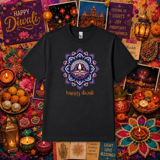 HAPPY DIWALI – Diwali DTF Transfer – by Ink Rush – Premade Transfers – Diwali, Holiday Transfers