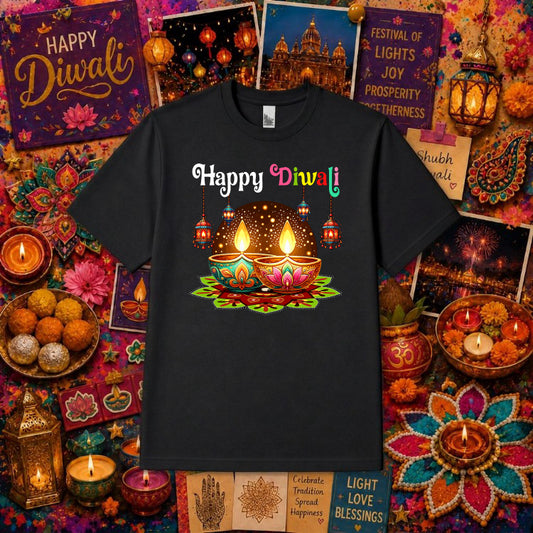 Happy Diwali – Diwali DTF Transfer – by Ink Rush – Premade Transfers – Diwali, DTF Transfers