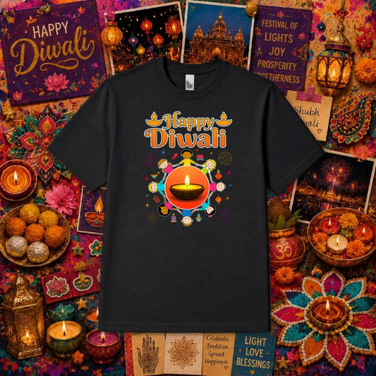 Happy Diwali Elephant – Diwali DTF Transfer – by Ink Rush – Premade Transfers – DTF Transfers, Apparel Decor
