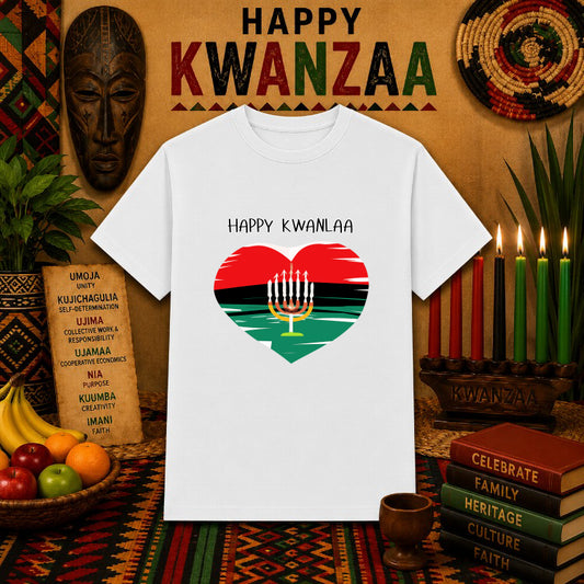 Happy Kwanzaa Celebration – Kwanzaa DTF Transfer – by Ink Rush – Premade Transfers – Kwanzaa, DTF Transfer