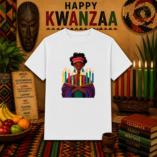 Happy Kwanzaa Celebration – Kwanzaa DTF Transfer – by Ink Rush – Premade Transfers – Kwanzaa, Apparel Industry