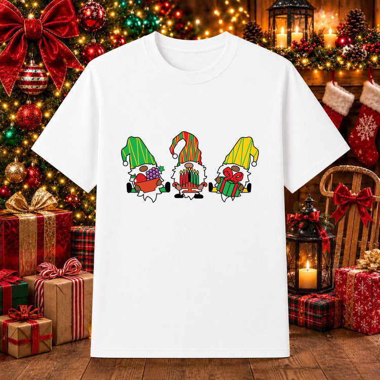 Happy Kwanzaa Gnomes – Premade Holiday DTF Transfer – by Ink Rush – Premade Transfers – Kwanzaa, DTF Transfers