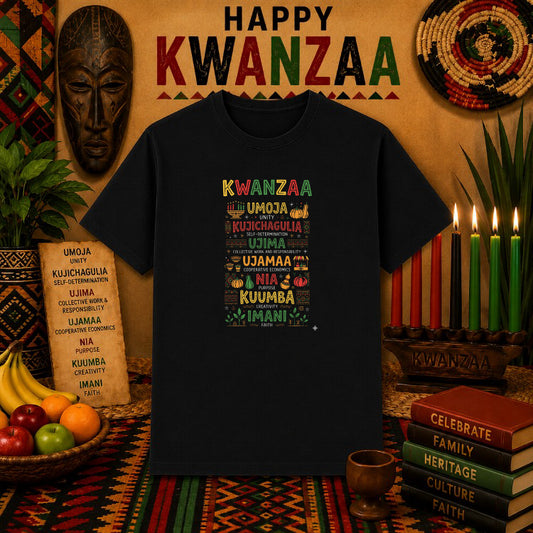 HAPPY KWANZAA Kinara – Kwanzaa DTF Transfer – by Ink Rush – Premade Transfers – Kwanzaa, Apparel DTF
