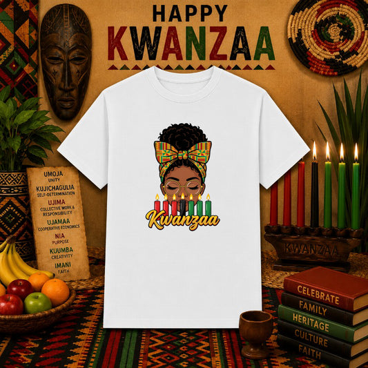 HAPPY KWANZAA – Kwanzaa Celebration DTF Transfer – by Ink Rush – Premade Transfers – Kwanzaa, Holiday DTF