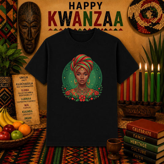 HAPPY KWANZAA – Kwanzaa Holiday DTF Transfer – by Ink Rush – Premade Transfers – Kwanzaa, DTF Transfers