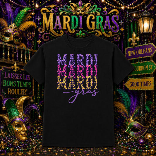 Happy Mardi Gras – Mardi Gras DTF Transfer – by Ink Rush – Premade Transfers – DTF Transfers, Apparel Customization