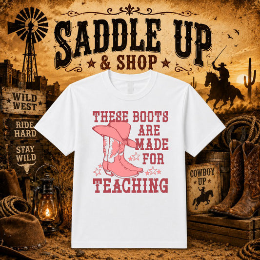 HATS BOOTS HEARTS – Western DTF Transfer – by Ink Rush – Premade Transfers – Western, Apparel