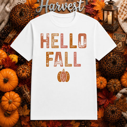 Hello Fall – Autumn DTF Transfer – by Ink Rush – Premade Transfers – Fall, Autumn