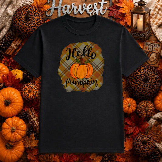 Hello Pumpkin – Fall Apparel DTF Transfer – by Ink Rush – Premade Transfers – Autumn, Apparel Decor