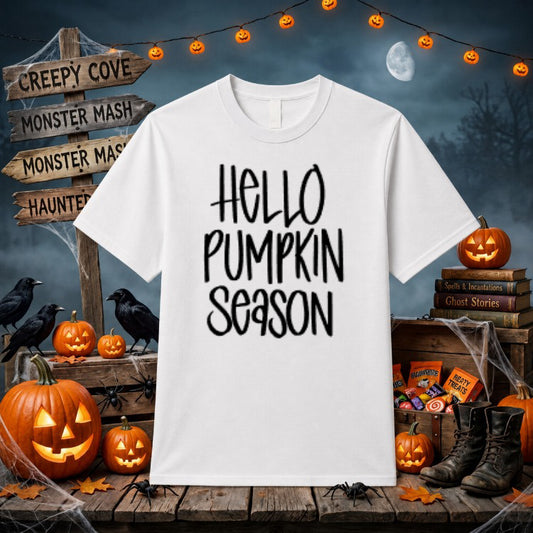 Hello Pumpkin Season – Autumn Fall DTF Transfer – by Ink Rush – Premade Transfers – DTF Transfers, Premade DTF