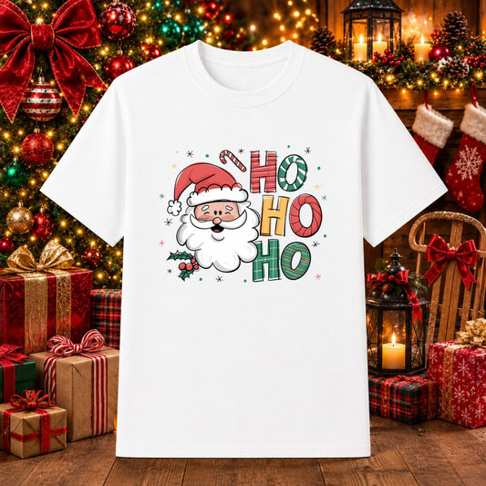 HO HO HO Santa Retro – Christmas DTF Transfer – by Ink Rush – Premade Transfers – Inkrush Transfer, Christmas