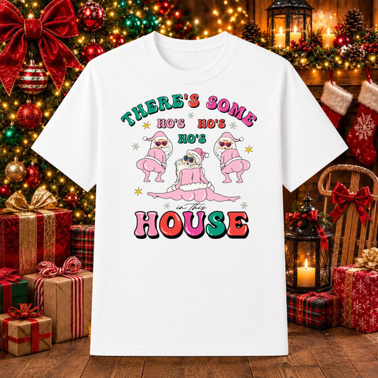 HOHOS ON THIS HOUSE – Christmas DTF Transfer – by Ink Rush – Premade Transfers – Apparel Decor, Heat Transfer