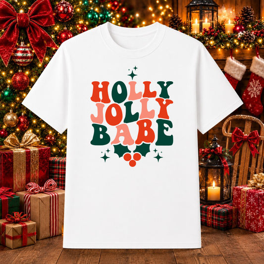 Holly Jolly Babe – Christmas DTF Transfer – by Ink Rush – Premade Transfers – DTF Transfers, Christmas
