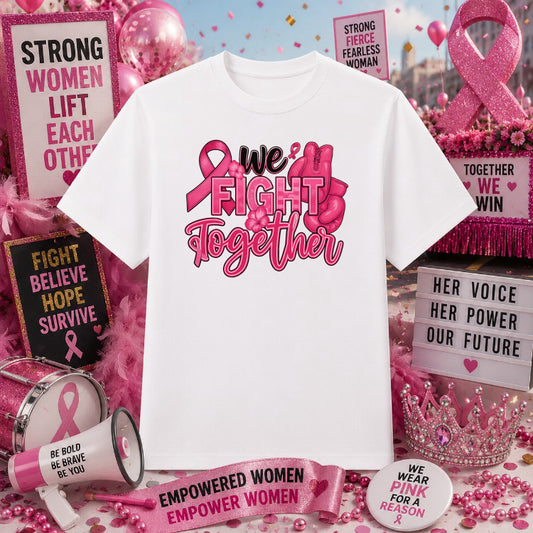 HOPE FIGHT CURE Breast Cancer Awareness – DTF Transfer – by Ink Rush – Premade Transfers – Breast Cancer Awareness, Fundra...