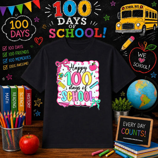I CRUSHED 100 DAYS! – 100 Days of School DTF Transfer – by Ink Rush – Premade Transfers – 100 Days Of School, Education In...