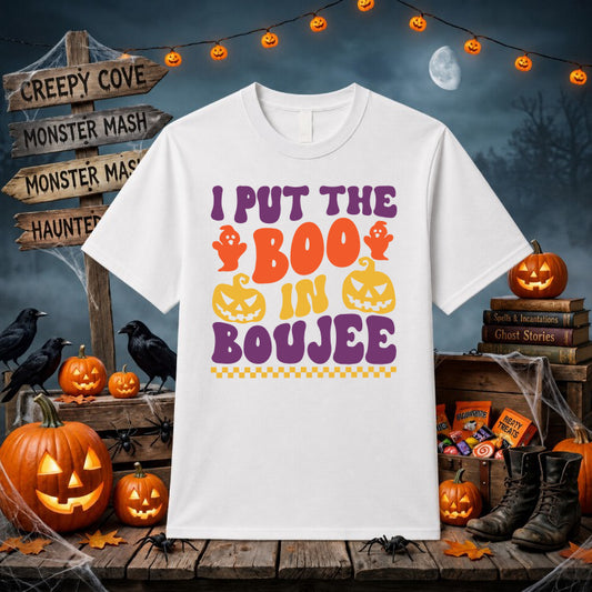 I Put The Boo In Boujee – Halloween DTF Transfer – by Ink Rush – Premade Transfers – Halloween, Apparel