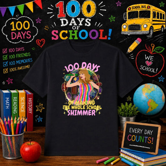 In My Teacher Era 100 Days Of School – Teacher DTF Transfer – by Ink Rush – Premade Transfers – 100 Days Of School, Education