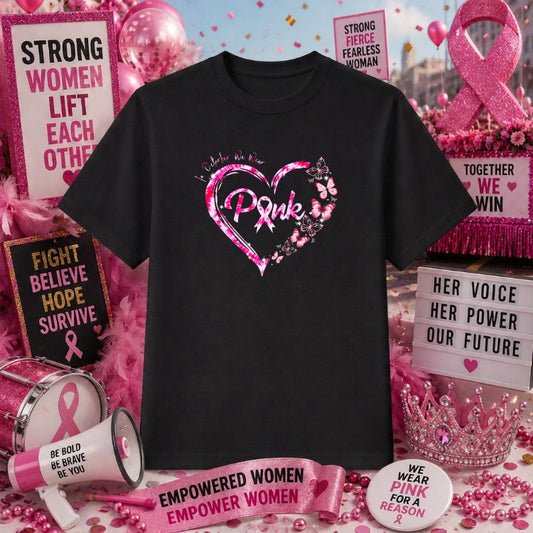In October We Wear Pink – Breast Cancer Awareness DTF Transfer – by Ink Rush – Premade Transfers – Breast Cancer, Apparel