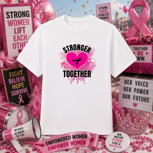 In October We Wear Pink – Breast Cancer Awareness DTF Transfer – by Ink Rush – Premade Transfers – Breast Cancer Awareness...