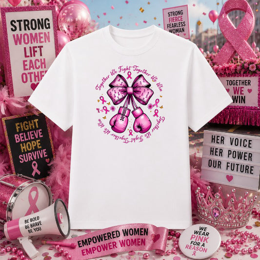"In October We Wear Pink" – Breast Cancer Awareness DTF Transfer – by Ink Rush – Premade Transfers – Breast Cancer Awarene...