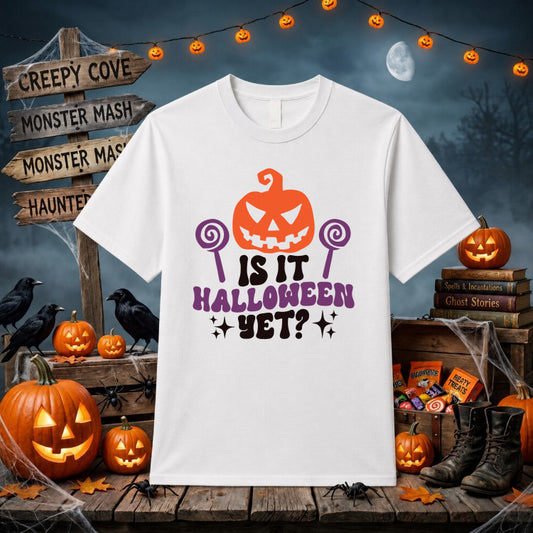 IS IT HALLOWEEN YET? – Retro Halloween DTF Transfer – by Ink Rush – Premade Transfers – DTF Transfer, Premade Transfers