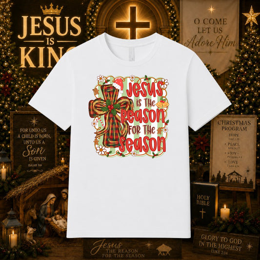 JESUS IS THE REASON FOR THE SEASON – Christian Christmas DTF Transfer – by Ink Rush – Premade Transfers – Christian, DTF T...