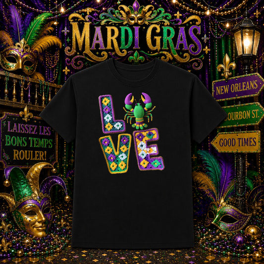 Laissez Les Bons Temps Rouler – Mardi Gras DTF Transfer – by Ink Rush – Premade Transfers – Mardi Gras, DTF Transfers