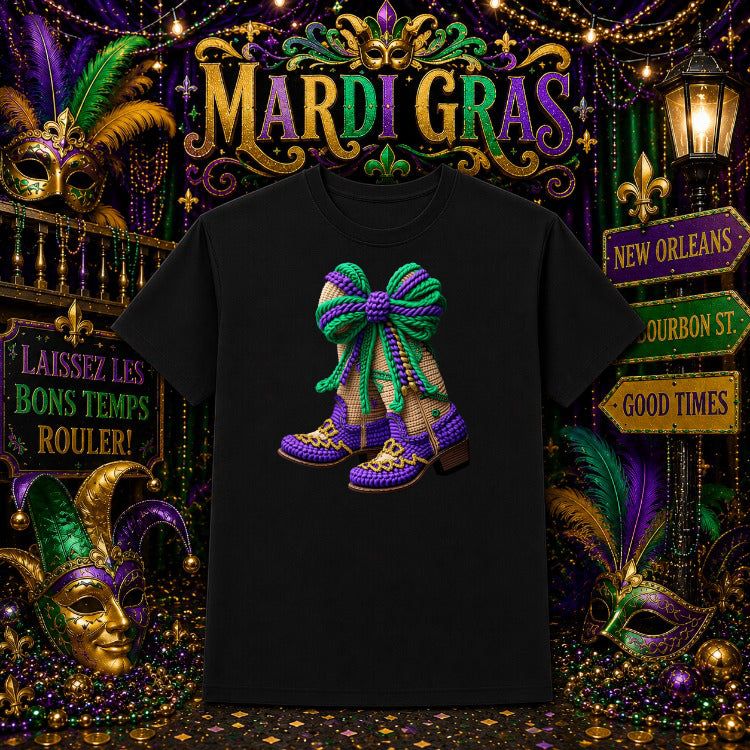 LET THE GOOD TIMES ROLL – Mardi Gras DTF Transfer – by Ink Rush – Premade Transfers – Mardi Gras, Apparel Decoration